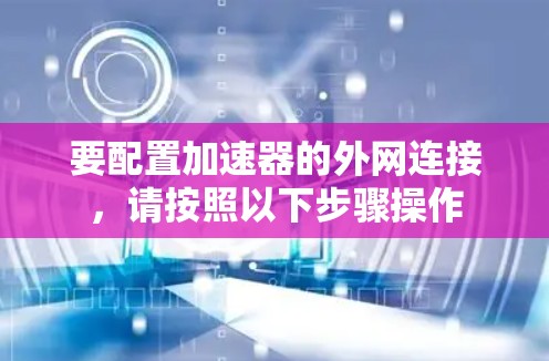 要配置加速器的外网连接，请按照以下步骤操作