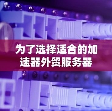 为了选择适合的加速器外贸服务器，以下是一个有条理的评估和选择框架