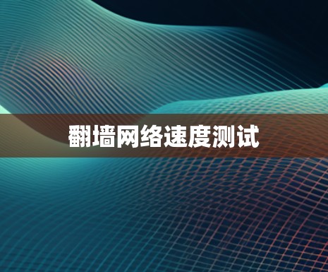 翻墙网络速度测试